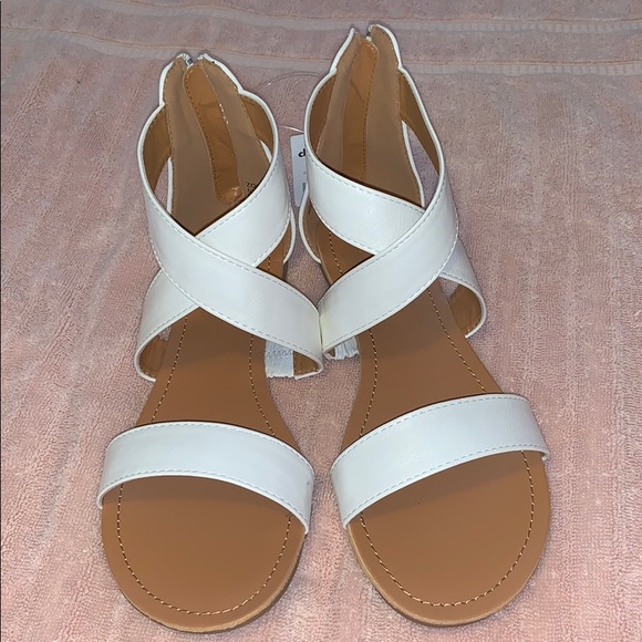 Charlotte Russe Shoes - Charlotte russe Sandals White, with back zipper.